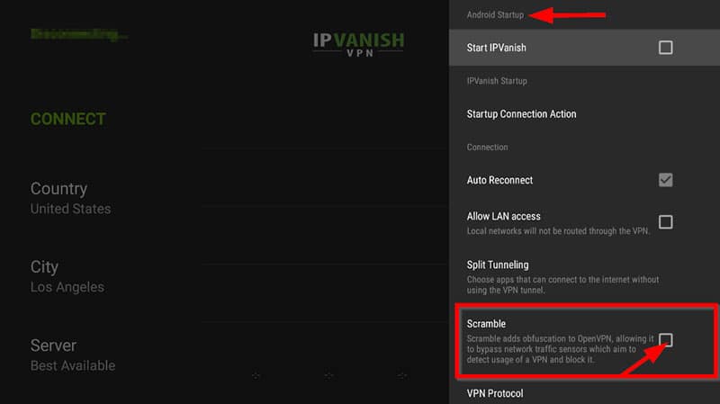 Option Scramble IPVanish