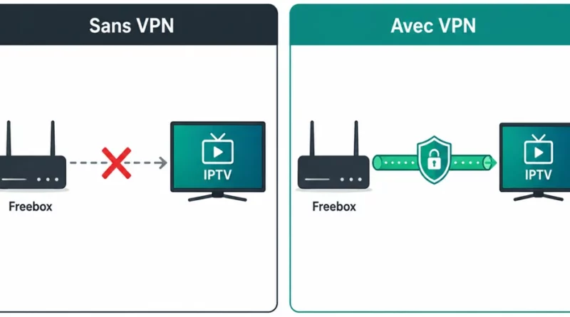 schéma blocage iptv free vpn solution
